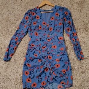 ASTR Light Blue with floral print mini dress